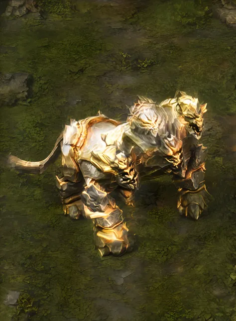 there is a statuette of a dog wearing a golden helmet, male centaur centaur chimera, golden and copper shining armor, a minotaur...