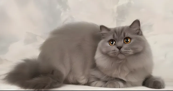 Close up of a cat lying on a white surface, Blue English longhair, persian cat, grey-eyed, Furry cat, scottish fold, Exotic long-haired cat, persian queen, persian princess, Smoky, The cat is fluffy, grey blue eyes, grayish, elegant cat, smokey, Long-haire...