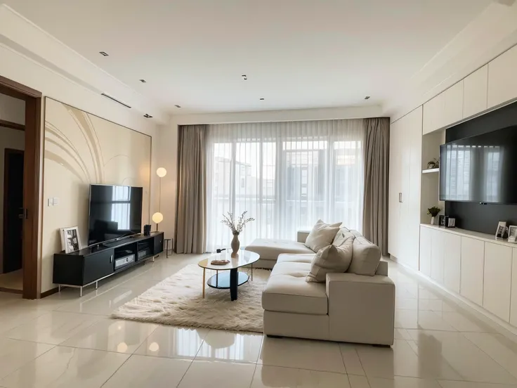 Reallightandshadow,The beauty of the decoration effect directly determines the comfort of living。Step into this well-designed living room,I immediately felt high-end and luxurious。Bright lights shine on the golden marble floor,Its a warm feeling。The seats ...