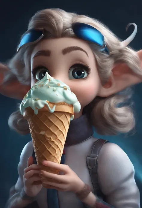 Anthropomorphic ice cream，Adventures，Masterpiece, ultraclear, extreme hight detail