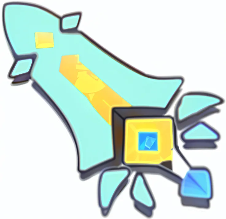 Cartoon image of broken screen and broken screen computer, super glitched, style of ghost blade, Disconnected shape, stylized layered shapes, stylised flat colors, lineless, arcane art style, low polygon, duck shaped spaceship, spike shell, space ship grib...