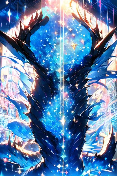 Solo,full bodyesbian,(dark blue color:1.3)+(hydra:1.4),In the clear blue ocean,There are many blue sparks in the background,[(Cyan background color)::10],(Ruins background:1.3),Super Evolution,More powerful,More refined,(Grown up:1.3),8K,hyper HD, retinas,...