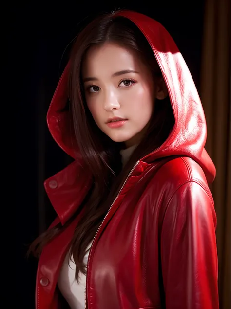 A beautiful girl with a mysterious light that illuminates the dark night.  She wears a red leather suit and a long red hooded coat, and is the strongest magician who harbors and unleashes the power of black.