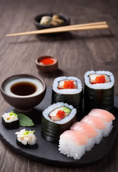 Eel sushi，Boil to remove oil，dull red，bright，Plank pallets，Slice red ginger