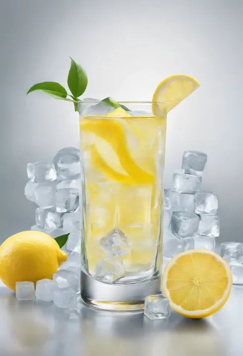 lemon juice，ice cubes，Ice-cold moisture，glass，Facing the sun，Observation at an elevation angle of 15 degrees