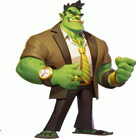 Close-up of cartoon characters in suits,Toe Hulk, official character art, Hulk, hulking, Portrait of the Hulk, hulk body type, manly monster tough guy, offcial art, official character illustration, Official concept art, The Hulk, Ogre, menacing posture, Bi...