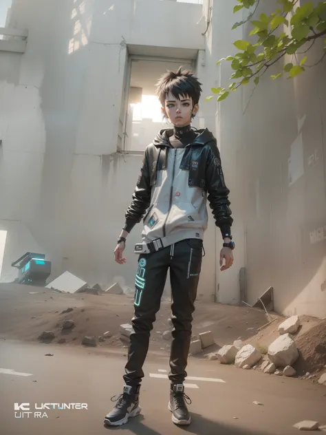 Cyber punk ultra HD boy, ultra realistic,