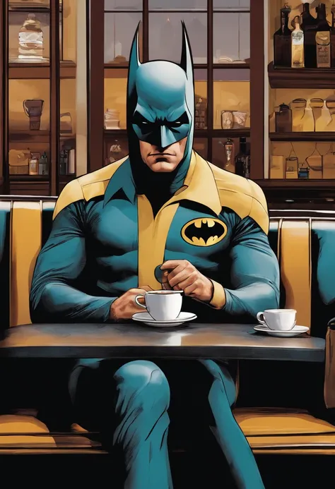 batman tomando cafe