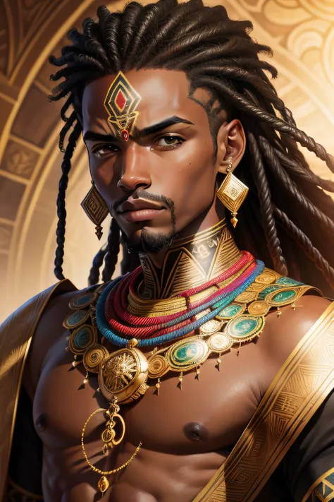 CG superior，（tmasterpiece），（detalhes insanos），（max quality），Oxumare man, orixá of African origin , two snakes on the neck, Sketchbook, hand-painted, valentia, realistic sketch, rough sketch, Uma forte mistura de cores escuras e linhas soltas, linhas em neg...