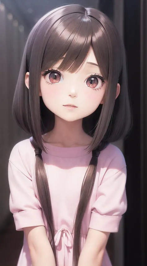 (obra prima) (ultrarealista) Anime - imagem de estilo de uma linda mulher, cabelo rosa, sorrindo em um vestido com uma jaqueta de couro preta com rosa, fones de ouvido, olhos de anime, photo perfil, photorealistic anime girl rendering, arte cg anime suave,...