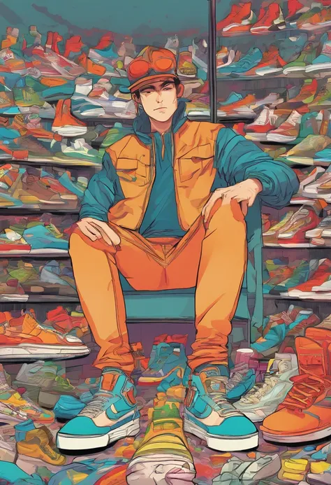 cartoon anime about a sneaker head from mars selling sneakers from the future