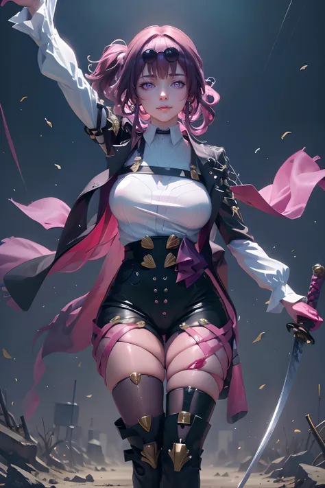(highly detailed:1.3),full body,simple background,
hsr_kafka,large breasts,(closed mouth:1.2),smirk,holding, (holding sword:1.2), holding weapon, (katana:1.2),
Ultra-detail,(highres:1.1),best quality,(masterpiece:1.3),cinematic lighting,
detailed face