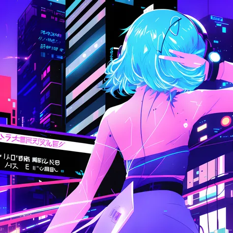 Anime girl in a futuristic city with headphones, digital cyberpunk - anime art, digital cyberpunk anime art, cyberpunk artstyle, anime cyberpunk art, in cyberpunk city, cyberpunk anime art, cyberpunk atmosphere, cyberpunk artstyle, cyberpunk atmosphere, Ne...