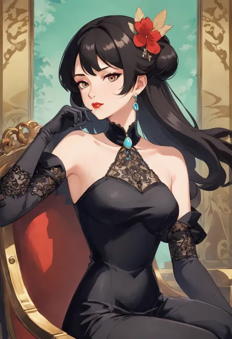 The Countess, a character from the game Paragon, is a woman with a haughty and seductive appearance. She has pale, almost translucent skin, giving her a mysterious air. Her long dark hair cascades down to her shoulders, further highlighting her piercing an...