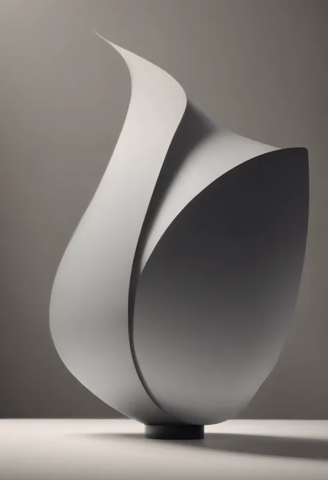 Abstract shape in shades of gray on a neutral background