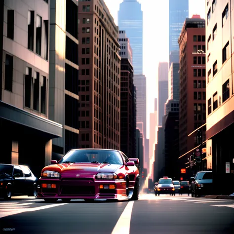 35mm, downtown Wall Street, apocalyptic, 1990s, side nissan gtr skyline 2005, analogue, Hasselblad, twilight --raw style --s 150c 4 --air 2:3