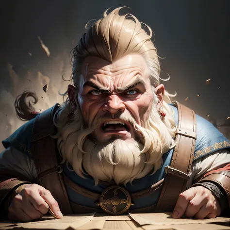 dwarf, ruivo, Rage expression, medieval, homem narigudo, ((melhor qualidade)) obra prima