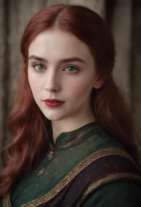 (((a deep reddish wound crosses her left cheek))) fair complexion, woman around 19 years old, natural white hair, distinctive green eyes, wearing kohl, slender and graceful, beautiful, candlelight in a medieval setting, ultra sharp focus, realistic shot, m...