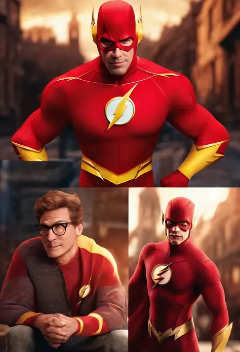 description: Make a Guy Features: Ele tem 30anos , GRAVATA,PALITO Scenario: Tipo de desenho Disney Compartilhar: Hes dressed as the flash. qualidade: Pixar, ..3d, Disney Criando Personagem Disney, Pixar