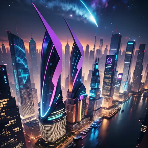 Enter a fascinating vision of the future through captivating futuristic imagery of the African city designed with African designs，african designed sculptures, Africa designed infrastructure, African designed spaceships, pierce the sky, The vibrant lights o...