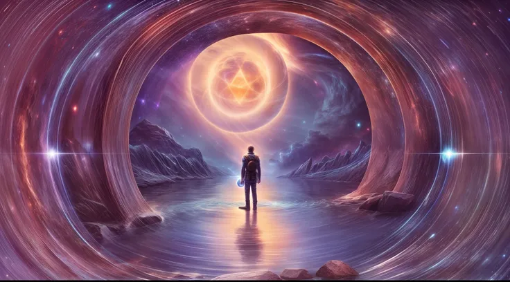 As he traveled back in his past, someone meets him in a Chronos Portal, river, galaxy, prodigal son, unknown path