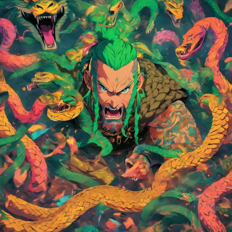 Ragnar is captured by King Ayela and thrown into a snake pit, onde morre em agonia.