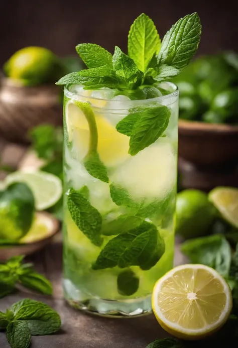 Mojito without alcohol ingredients

Juice of 1 lemon

3 tablespoons (rasas) of sugar

Mint leaves to taste

Ice to taste

Lemon soda to top it off