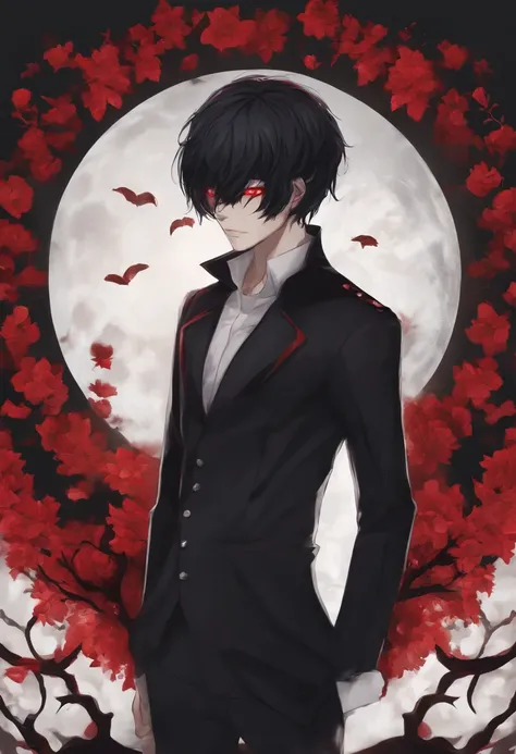 Character Inspired by Kaneki With Half Red Half Black Hair