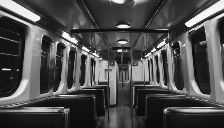 A metro train of the stoic Marcus Antonius in black and white 4K,Face de lado, papel de parede super realista