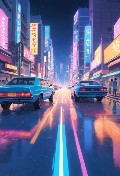 "「Cibecidade」Create a vivid representation of,"Futuristic cityscape defined by neon-lit skyscrapers, Billboard Holographic, E ruas movimentadas. Imagine a city where technology and vibrant colors merge to form a dazzling visual spectacle. Capture the essen...