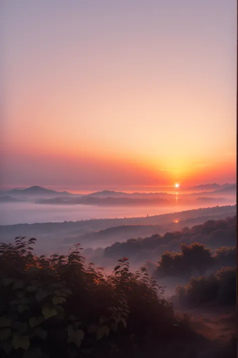 Sunset, evening glow, distant view, realistic, rich colors, gorgeous and colorful, wide-angle lens, shooting in the evening, positive film, naturalistic style, high-definition filming.