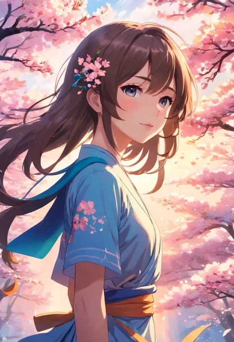 (highres:1.2, realistic:1.37), vibrant colors, surreal, ethereal, enchanting, (fantasy, whimsical:1.1), female, cherry blossom, hybrid, (detailed, intricate:1.1) floral patterns, magical, (flowing, long) hair, (delicate, graceful) pose, (luminous, glowing)...