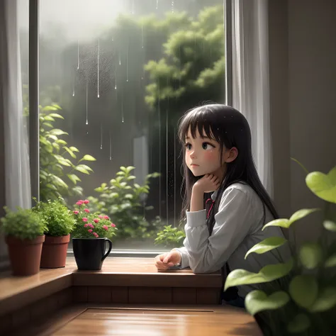 /imagine prompt:
color photo of: "A rainy day"
Raindrops glisten as they fall on the windowsill, creating a dazzling scene
The garden outside is soaked with rain, appearing more vibrant than ever
A cup of aromatic coffee sits on the windowsill, emitting a ...