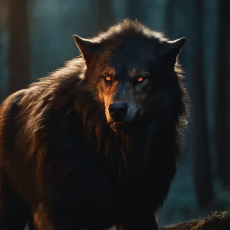 A fierce werewolf with human features. um lobisomem americano em Londres