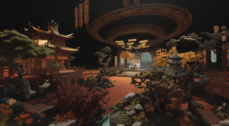 Stage view with stage set and stage view with stage Su, Beautiful rendering of the Tang Dynasty, detailed unreal engine 5 render, Unreal Engine 5 environment, intricate highly detailed 8 k, Render in Unreal Engine 5, unreal engine 5 render dramatic, Unreal...