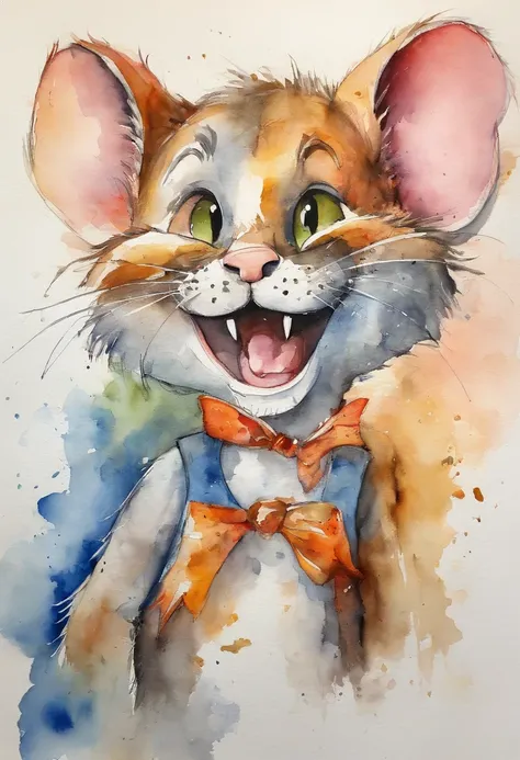 Ink painting, Tom and Jerry