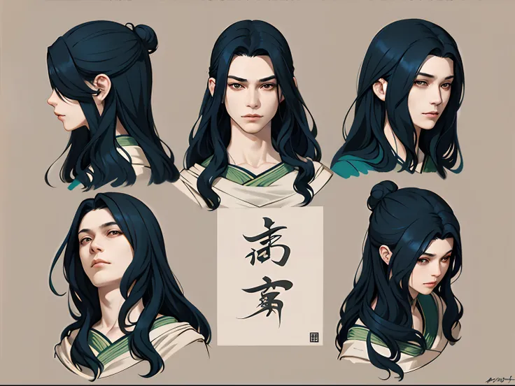 masterpiece, best quality, 1 man, flowing hair and long robes, full body wuxia,character posing for concept art, full body character design, detailed character design,