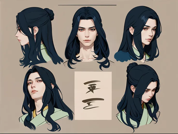 masterpiece, best quality, 1 man, flowing hair and long robes, full body wuxia,character posing for concept art, full body character design, detailed character design, elegant face