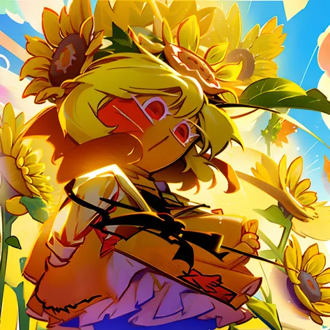 1 male , Solo , Sunflower cookie, Yuuka Kazami