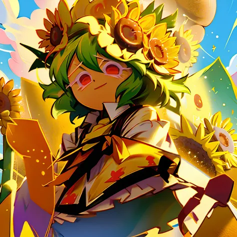 1 male , Solo , Sunflower cookie, Yuuka Kazami