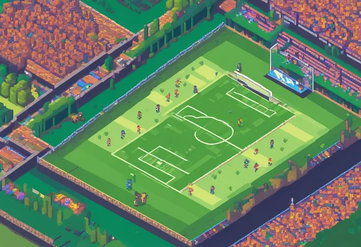 style of football game, pixel art, super nintendo art, site, hidden, vibrant, adventerous