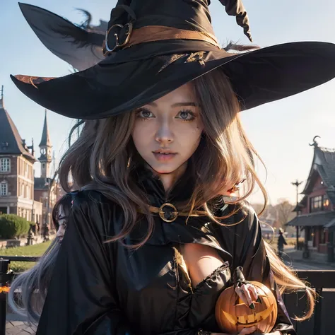 (1 girl in:1.4)、(Witch Costume:1.5)、Halloween Costumes、a beauty girl、15yo student、Super beautiful、8K、realisitic、HDTV、top-quality、Super masterpiece、