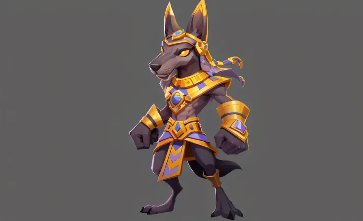 European and American cartoon style，clash of clans style，Anubis，Complete work