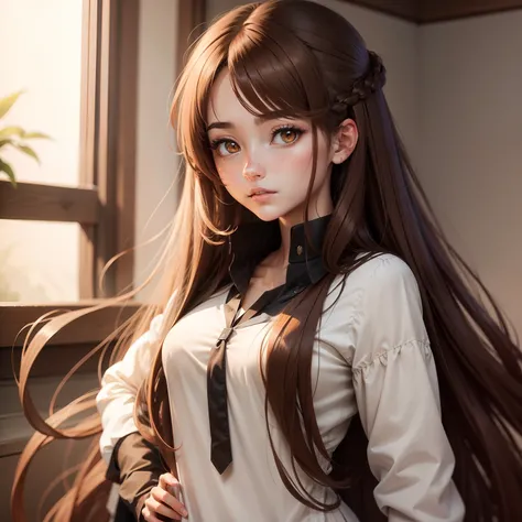 Female,long hair, brown hair, anime