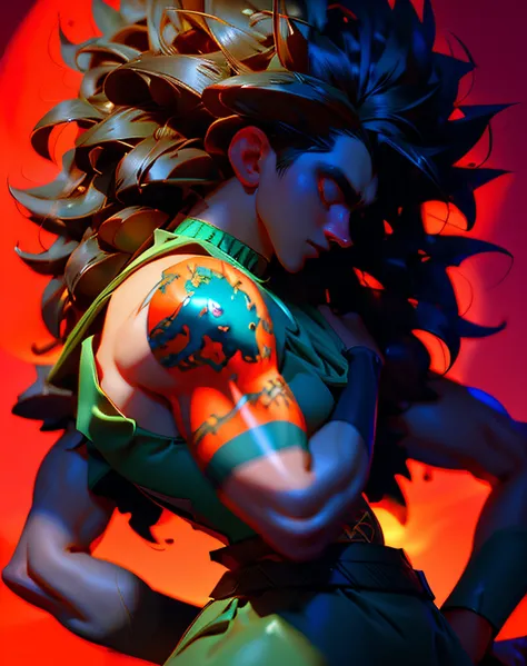 a close up of Raditz, long wild spiky black saiyan hair, steven artgerm lau, artgerm greg rutkowski _ greg, artgerm and genzoman, menacing pose, stanley artgerm lau, with his long black hair, krenz cushart and artgerm, dragon ball concept art; (((Best qual...