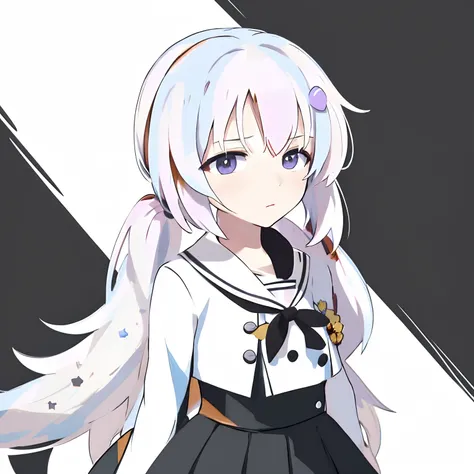 Anime girl with long hair, white shirt and black skirt, Blonde anime girl with long hair, portrait of cute anime girl, vector shaded anime, Anime girl with long hair, up of young anime girl, in an anime style, cute anime waifu in a nice dress, anime style ...