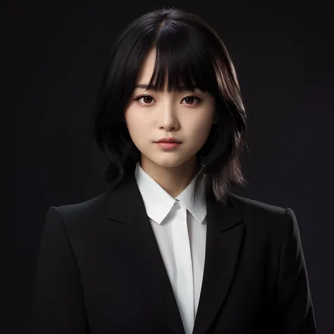 arafed woman in a black suit and white shirt posing for a picture, Portrait of female Korean idol, portrait of kpop idol, lee ji - eun, lee ji-eun, portrait of jossi of blackpink, headshot profile photo, park ji-min, Hwang Se - On, Choi Hong Hwa, female ac...