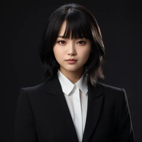 arafed woman in a black suit and white shirt posing for a picture, Portrait of female Korean idol, portrait of kpop idol, lee ji - eun, lee ji-eun, portrait of jossi of blackpink, headshot profile photo, park ji-min, Hwang Se - On, Choi Hong Hwa, female ac...