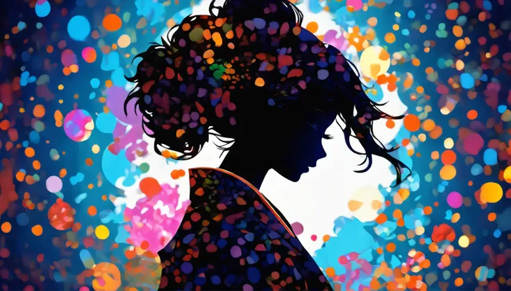 (Silhouette Art,cutouts:1.6)
(((Paper cutting art,A world where only black exists:1.3)

(Cowboy Shot),1 girl,Solo,
(Kimono Girl,profile:1.2),white, Clear and beautiful face,

BREAK
(Colorful marbles)
Textured glass background,