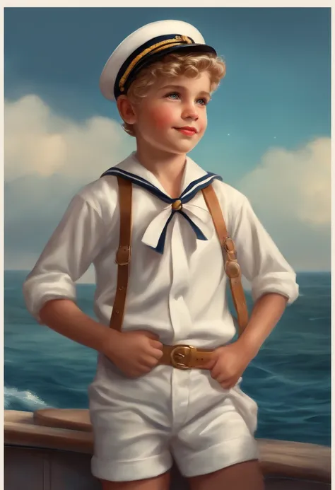 Nostalgic sailor boy realistic style